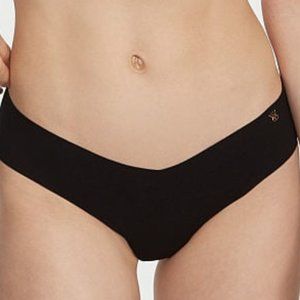 VS SEXY ILLUSIONS BY VICTORIA'S SECRET No-Show Thong Panty Black A Classic NWT